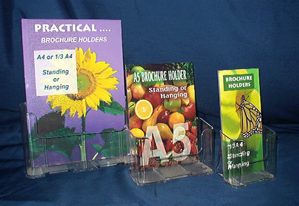 The three sizes of the Brochure Holders