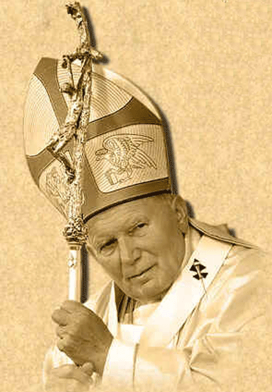 The Original Image showing Pope John Paul II from which the Relief 3-D Engraving was taken