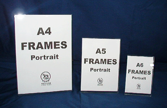 the three standard sizes of the vertical frames
