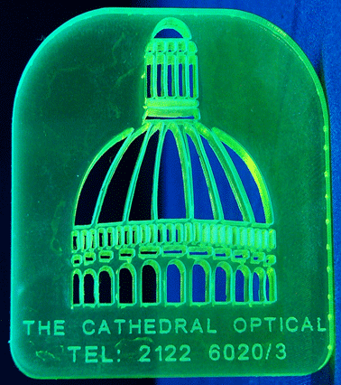 An example of a keychain cut and engraved by Laser