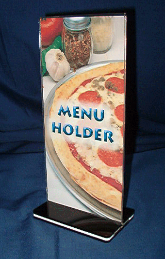The 1/3 A4 T-Menu Holder with the Black Base