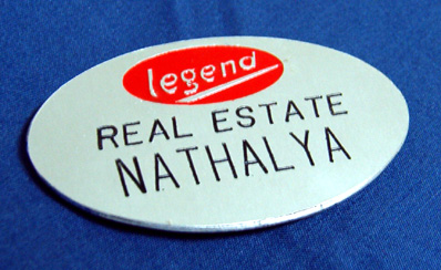 An example of a light-weight Badge - Engraved Aluminium