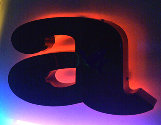 An opaque Box Type Letter with Neon Light inside