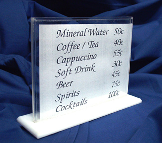 A versitile Menu Holder with a strong base