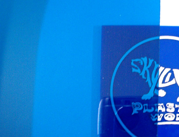 Click to enlarge this image of our Transparent Blue Acrylic